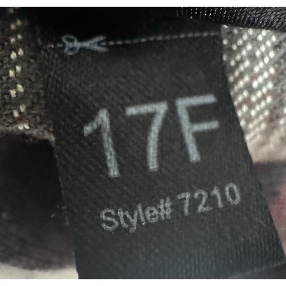 Mens Plaid Flannel Shirt pearl snaps Button Up Long Sleeve Western Gray Red - Picture 9 of 9